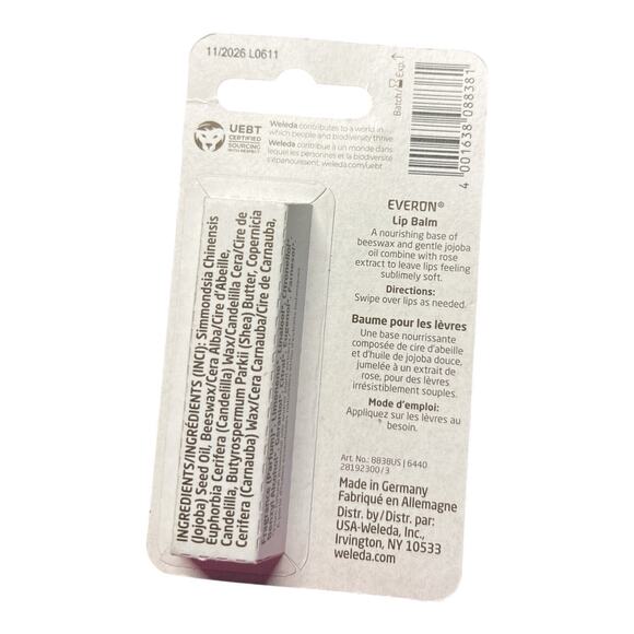 Weleda Everon Lip Balm Rose & Beeswax Formula 0.17 oz Made in Germany - NEW - Picture 2 of 2